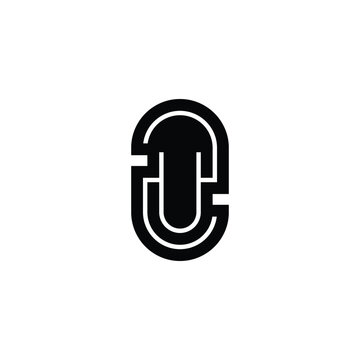 Minimalist Alphabet Letters Initial Monogram ZU  ZU Logo