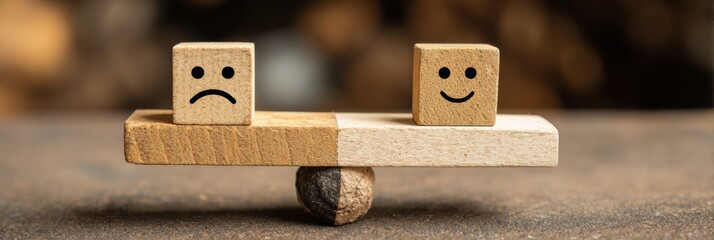 Poster - Emotional Balance Scale Showing Positivity With Clear Left Side for Enhanced Stability and Well-Being