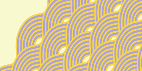 Poster - Seamless Wave Pattern, Hand drawn water sea vector background.