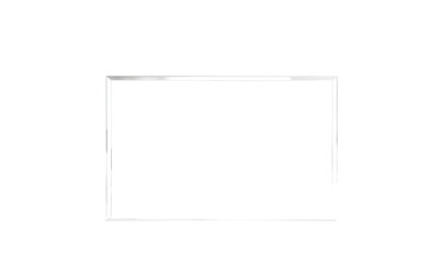 Leinwandbilder - A minimalist silver chrome lined square frame floats against a void evoking modern art and on transparent background