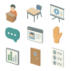 Poster - business and finance icons