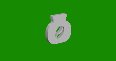 Poster - Isolated realistic white instant coffee symbol front view with shadow. 3d illustration on green chroma key background