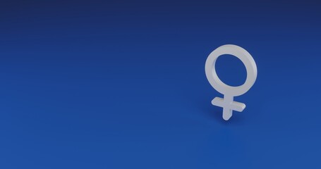 Poster - Isolated realistic white venus symbol with shadow. Located on the right side of the scene. 3d illustration on transparent background