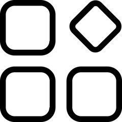 Aufkleber - Illustration of four geometric shapes including three rounded squares and one diamond shape outline