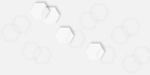Aufkleber -  pattern of overlapping light gray hexagons creating  design effect white background.