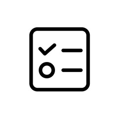 Leinwandbilder - Checklist with checkmark circle and horizontal lines inside a rounded square shape icon design