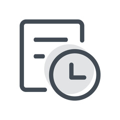Poster - Illustration of a document with horizontal lines and a clock face indicating time and deadlines