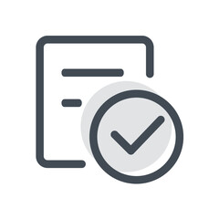 Leinwandbilder - Document with check mark icon representing task completion and approval in a minimalist style design