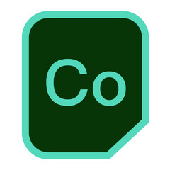 Poster - Illustration of a green rounded square with the letters co in a light green color inside it exactly