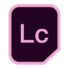 Leinwandbilder - Illustration of a square with rounded corners containing the letters lc in a light pink color scheme
