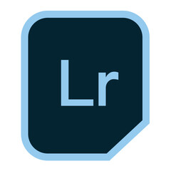 Aufkleber - Illustration of a lightroom logo featuring a rounded square shape with the letters lr in light blue color
