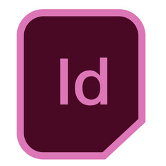 Poster - Illustration of the adobe indesign logo with rounded corners and pink and maroon color scheme used
