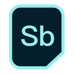 Leinwandbilder - Illustration of a rounded square icon with the letters sb in light blue on a dark blue background