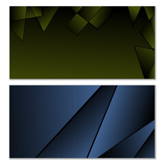Poster - Abstract polygonal pattern. Set of two dark gradient polygonal backgrounds. Background design, cover, postcard, banner, wallpaper
