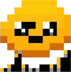 Poster - Pixelated cartoon animal with vibrant yellow color.