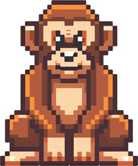 Poster - Pixelated monkey illustration against a black background.