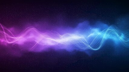 Poster - Glowing abstract equalizer wave animation. Sound vibration concept with flowing energy lines. Data visualization footage.
