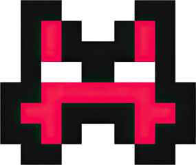 Poster - Pixelated red and white figure against a black background.