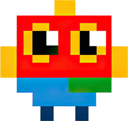 Poster - Colorful pixelated figure design.