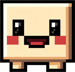 Poster - Pixelated cartoon character with a happy expression.