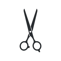 Poster - Simple Black and White Illustration of Hairdressing Scissors for Haircuts and Styling a Common Tool for Barbers and Hairdressers