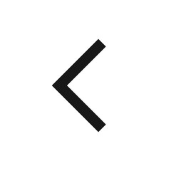 Poster - An illustration of a simple black chevron arrow pointing to the left on a plain white background view