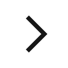 Poster - An illustration of a simple black chevron pointing to the right on a plain white background space here