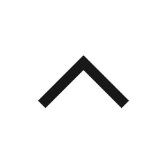 Aufkleber - A bold black chevron pointing upwards against a clean white backdrop in a minimalist presentation style