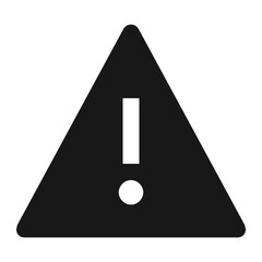 Poster - Black triangle with a white exclamation point inside warning sign for danger and alert message of caution