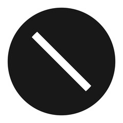 Leinwandbilder - A black circle with a white diagonal line running from the upper left to the lower right corner of the image