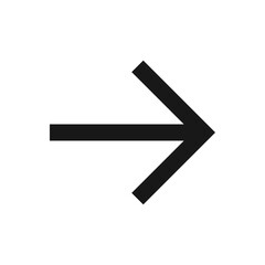 Poster - Illustration of a simple black arrow pointing to the right on a plain white background image view