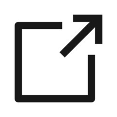 Leinwandbilder - Black square with an arrow pointing to the upper right corner on a white background illustration