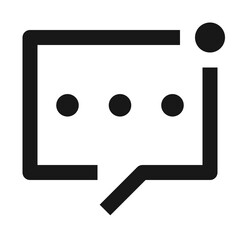 Poster - Illustration of a speech bubble with three dots and a notification dot in black outline style