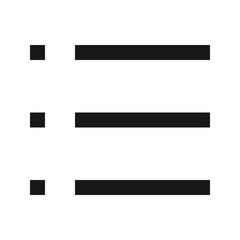 Poster - Three horizontal lines with square bullets aligned vertically on a white background illustration