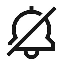 Poster - Muted notification bell icon with a diagonal line indicating silence or notification turned off symbol