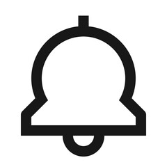 Leinwandbilder - Illustration of a simple black bell with a rounded top and a clapper hanging beneath the bell shape