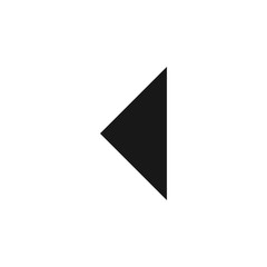 Leinwandbilder - A simple black triangle pointing left against a white background in a minimalist design style image