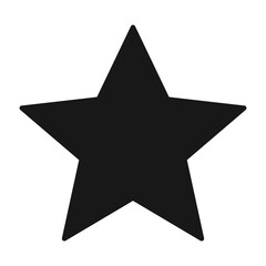 Aufkleber - Simple graphic of a solid black five pointed star shape on a plain white background in a vector format