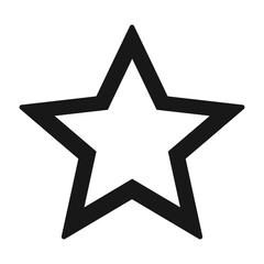 Leinwandbilder - Illustration of a black outlined five pointed star shape with a white fill on a white background