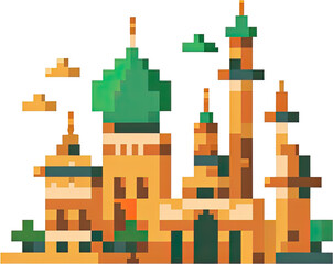 Poster - Pixelated illustration of a mosque.