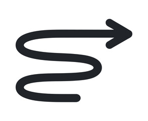 Poster - winding path arrow icon directional symbol with curves navigation and guidance simple graphic elemen
