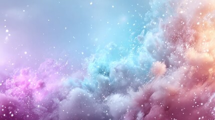 Aufkleber - Vibrant Gradient Background With Ethereal Clouds and Mystical Elements Inviting Imagination and Wonder