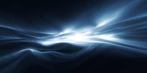 Poster - Illuminating Waves of Creativity in an Abstract Digital Universe With Ethereal Light Effects in a Surreal 3D Space