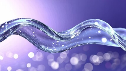 Poster - Flowing Water Abstract: A stunning, high-definition illustration showcases a dynamic wave of crystal-clear water. Captured in sharp detail.
