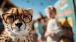 © Pinklife - This enchanting image captures a cheetah wearing glasses, posing in a playful manner, capturing the essence of fun and creativity while inviting smiles and engagement from viewers.