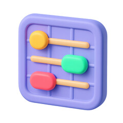 Poster - Colorful 3d sliders panel icon with transparent background, perfect for user interface design