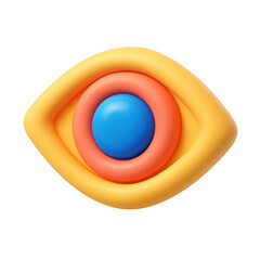 Poster - Cartoon 3d eye scan icon with transparent background, perfect for your projects