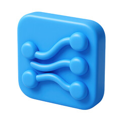 Poster - 3d cartoon plastic data stream icon with transparent background, ideal for digital projects related to data transmission