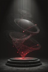 Poster - Abstract technological sculpture representing connectivity and advanced data visualization