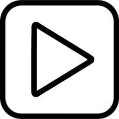 Poster - vector play button in bold line style